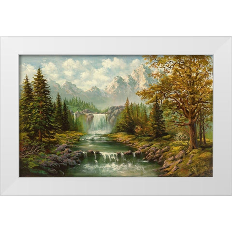 WATERFALL II White Modern Wood Framed Art Print by Ada-Kris