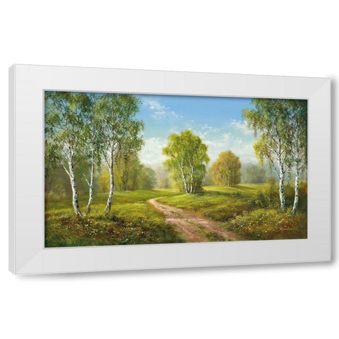 SUNNY AFTERNOON White Modern Wood Framed Art Print by Buchner, H.