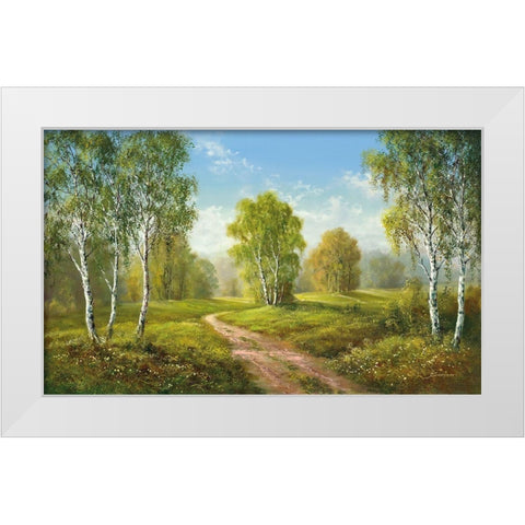 SUNNY AFTERNOON White Modern Wood Framed Art Print by Buchner, H.