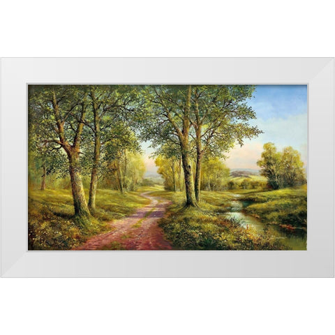 CASTLE WAY White Modern Wood Framed Art Print by Buchner, H.