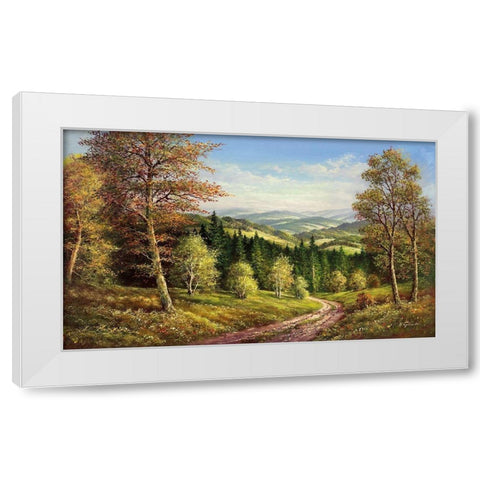 AUGUST SHADOWS White Modern Wood Framed Art Print by Glassl, Helmut