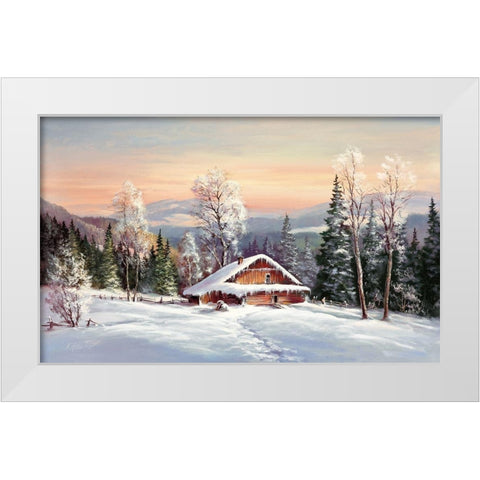 SIBERIAN WINTER White Modern Wood Framed Art Print by Glassl, Helmut