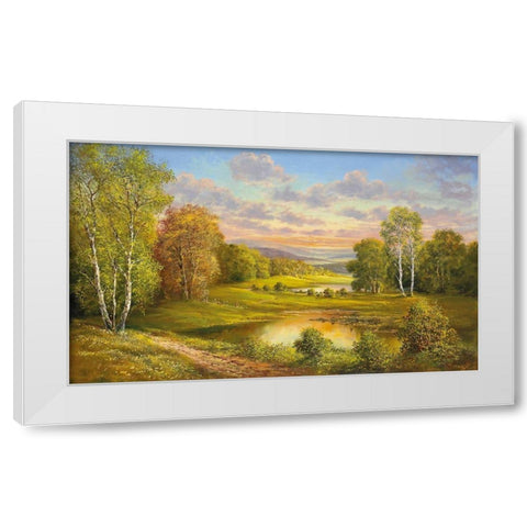 IDYLLIC SCENE White Modern Wood Framed Art Print by Glassl, Helmut