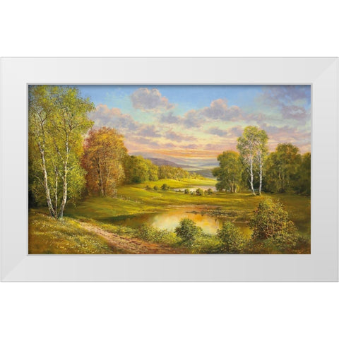 IDYLLIC SCENE White Modern Wood Framed Art Print by Glassl, Helmut