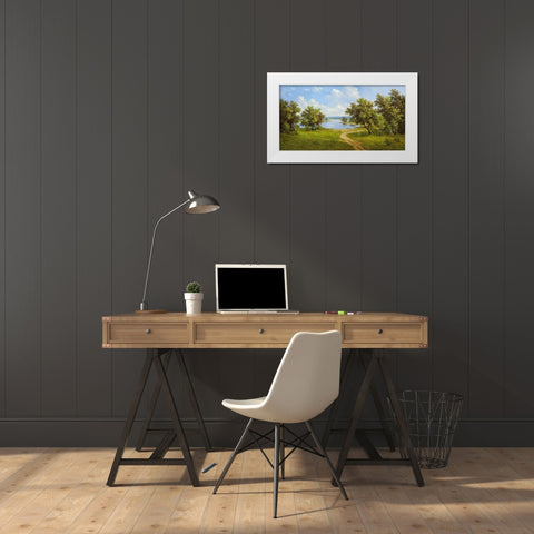RUSSIAN RIVER VALLEY White Modern Wood Framed Art Print by Slava
