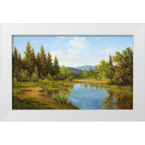 WILDERNESS WONDER White Modern Wood Framed Art Print by Slava