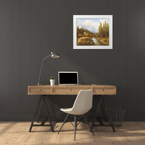 MOUNTAIN BROOK White Modern Wood Framed Art Print by Weber, Max