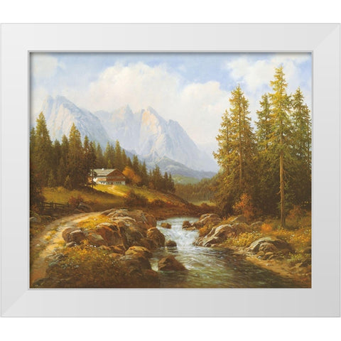 MOUNTAIN BROOK White Modern Wood Framed Art Print by Weber, Max