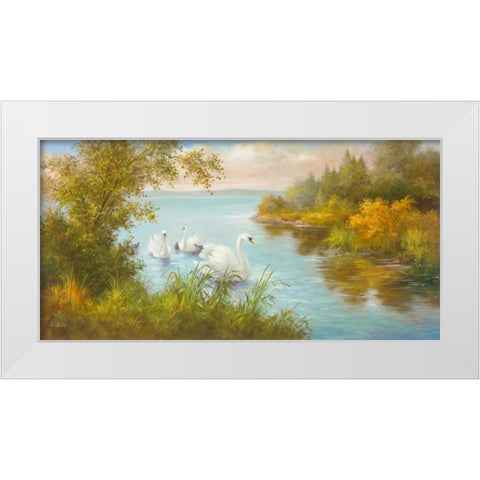 Early Morning Trip White Modern Wood Framed Art Print by Smith, B.