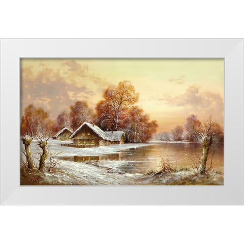 WINTER IN BELARUS II White Modern Wood Framed Art Print by Glassl, Helmut