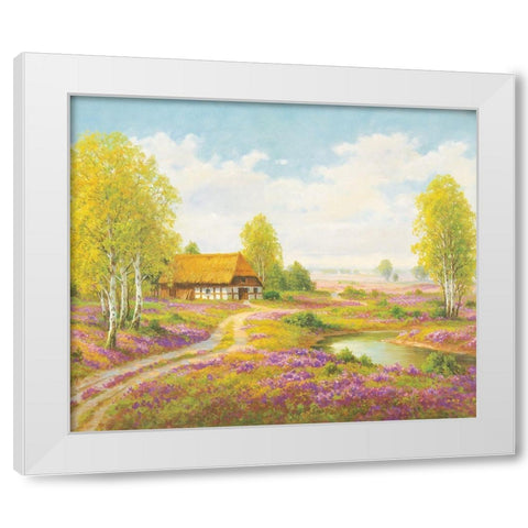ROMANTIC HEATH White Modern Wood Framed Art Print by Weber, Max