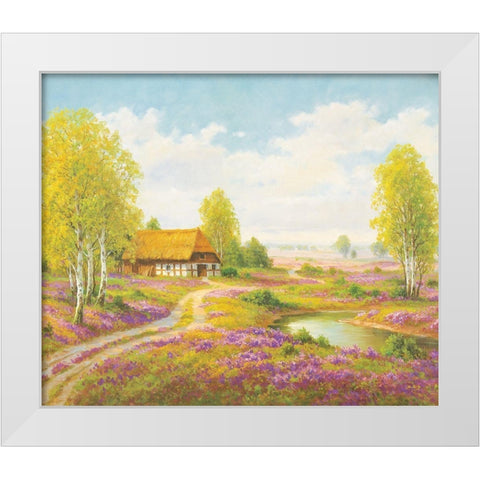ROMANTIC HEATH White Modern Wood Framed Art Print by Weber, Max