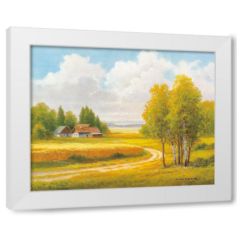 SEASONS White Modern Wood Framed Art Print by Weber, Max
