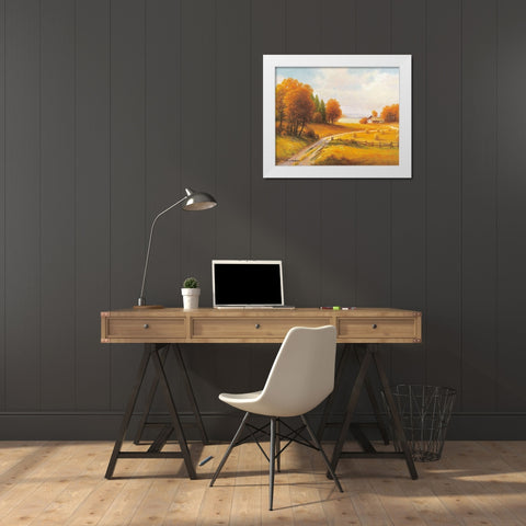 SEASONS White Modern Wood Framed Art Print by Weber, Max
