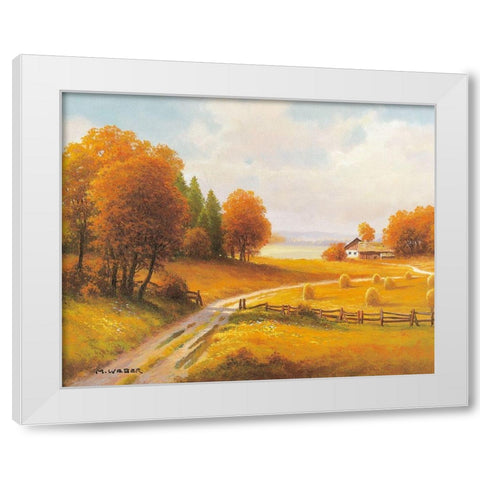 SEASONS White Modern Wood Framed Art Print by Weber, Max