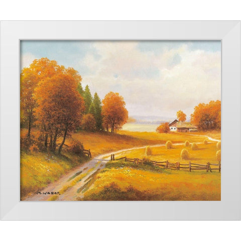 SEASONS White Modern Wood Framed Art Print by Weber, Max