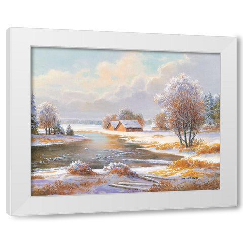 SEASONS White Modern Wood Framed Art Print by Weber, Max