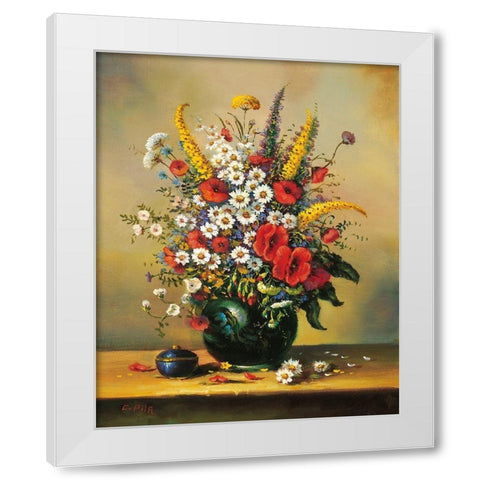 BOUQUET MUNICH SCHOOL I White Modern Wood Framed Art Print by Pila