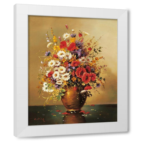 BOUQUET MUNICH SCHOOL II White Modern Wood Framed Art Print by Pila