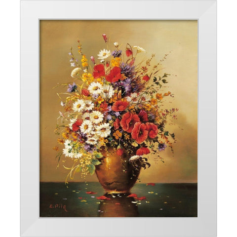 BOUQUET MUNICH SCHOOL II White Modern Wood Framed Art Print by Pila