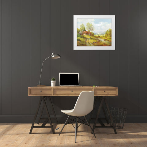 SEASONS White Modern Wood Framed Art Print by Weber, Max