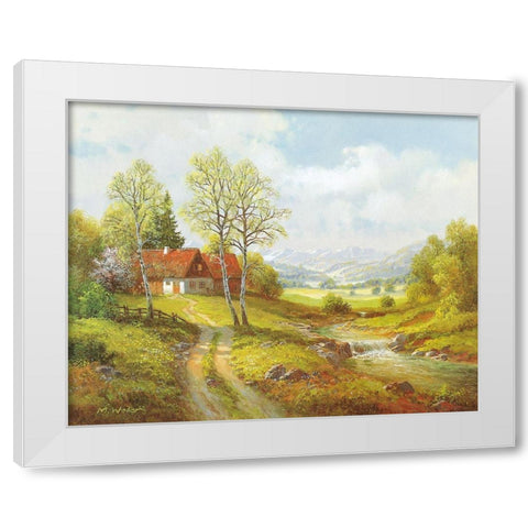 SEASONS White Modern Wood Framed Art Print by Weber, Max
