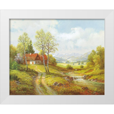 SEASONS White Modern Wood Framed Art Print by Weber, Max