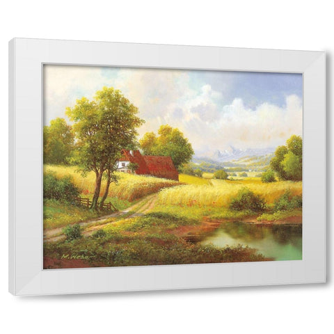 SEASONS White Modern Wood Framed Art Print by Weber, Max