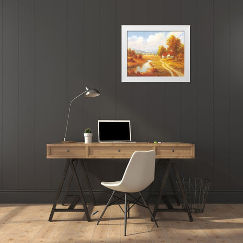 SEASONS White Modern Wood Framed Art Print by Weber, Max