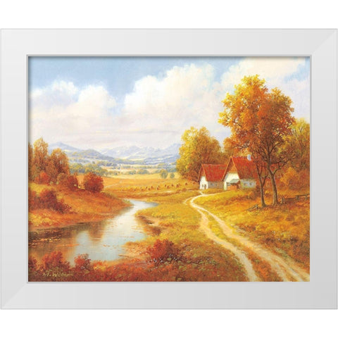 SEASONS White Modern Wood Framed Art Print by Weber, Max