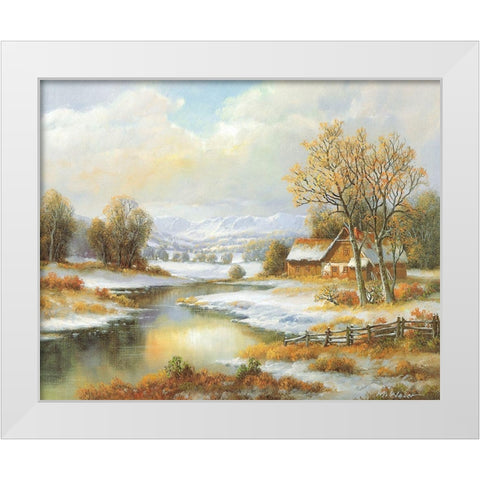 SEASONS White Modern Wood Framed Art Print by Weber, Max