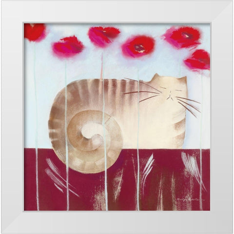 POPPY White Modern Wood Framed Art Print by Robertson, Marilyn
