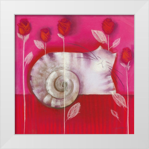 DELILAH White Modern Wood Framed Art Print by Robertson, Marilyn