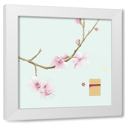 Pink Cherry I White Modern Wood Framed Art Print by Gore, Ally-Reader, Robert