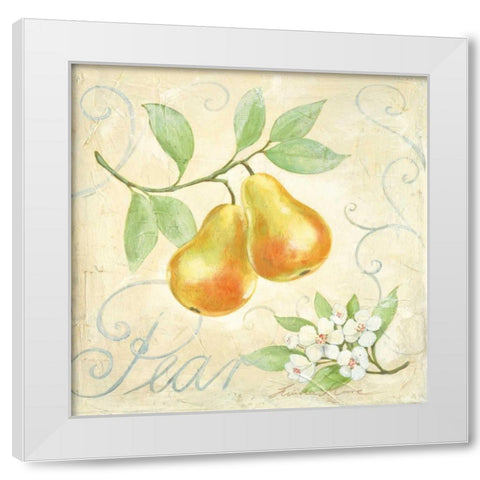 Pear White Modern Wood Framed Art Print by Moore, Linda