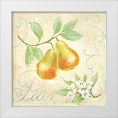 Pear White Modern Wood Framed Art Print by Moore, Linda