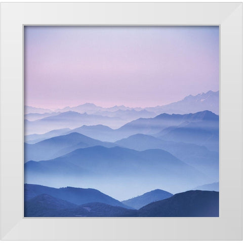 BLUE MOUNTAINS I White Modern Wood Framed Art Print by Weissing, Gerd