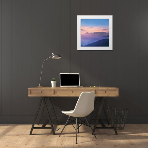 BLUE MOUNTAINS II White Modern Wood Framed Art Print by Weissing, Gerd
