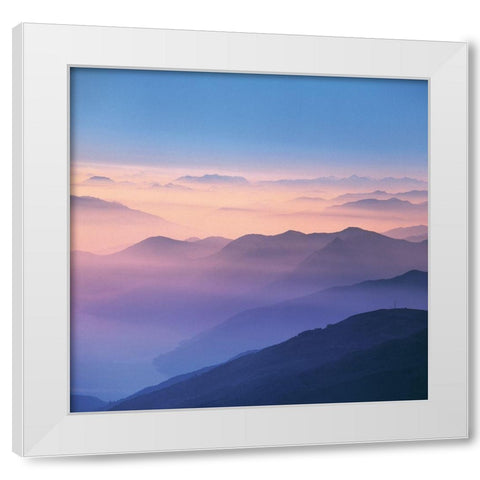 BLUE MOUNTAINS II White Modern Wood Framed Art Print by Weissing, Gerd