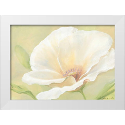 White flower I White Modern Wood Framed Art Print by Boucher, Nathalie