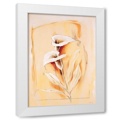 Calla lillies White Modern Wood Framed Art Print by Renee