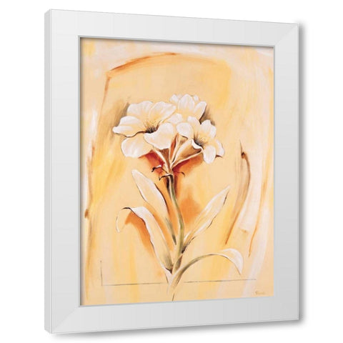Morning glory White Modern Wood Framed Art Print by Renee