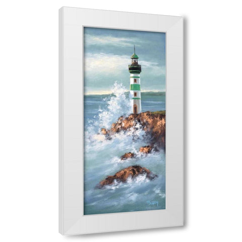 Lighthouse II White Modern Wood Framed Art Print by Burgy