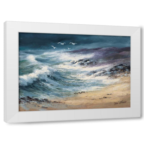 At the sea II White Modern Wood Framed Art Print by Withaar, Reint