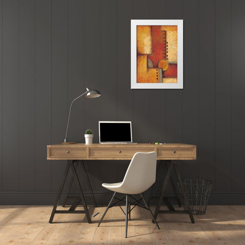 Orange III White Modern Wood Framed Art Print by Kaufman, Judy