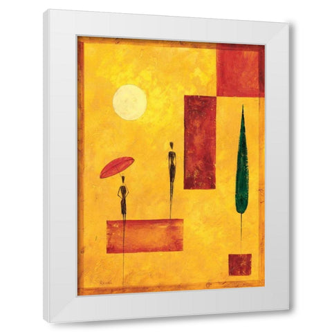 Umbrella I White Modern Wood Framed Art Print by Renee