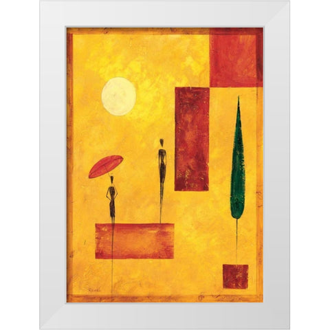 Umbrella I White Modern Wood Framed Art Print by Renee