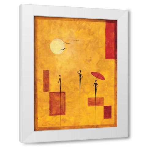 Umbrella III White Modern Wood Framed Art Print by Renee