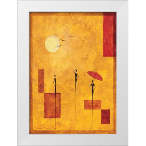Umbrella III White Modern Wood Framed Art Print by Renee