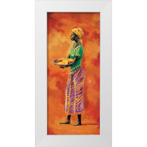 African lady 3-3 White Modern Wood Framed Art Print by Renee